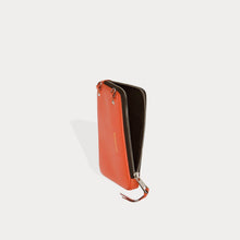 Pebble Leather Expanded Zip Pouch - Orange/Silver Pouch Bandolier 