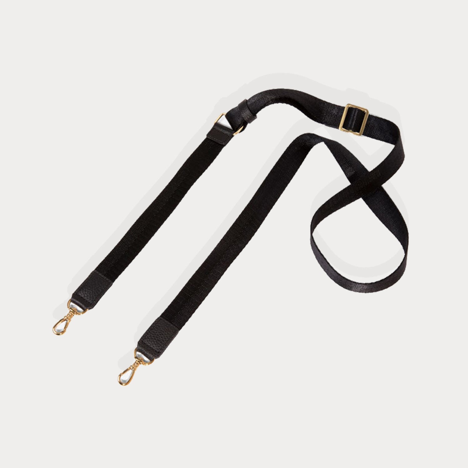 Bobby Nylon Adjustable Strap Only in Black/Silver | Genuine Leather | Bandolier Style