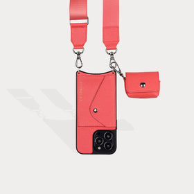 Avery AirPod Clip-On Pouch - Coral Pink/Silver Pouch Core Bandolier 