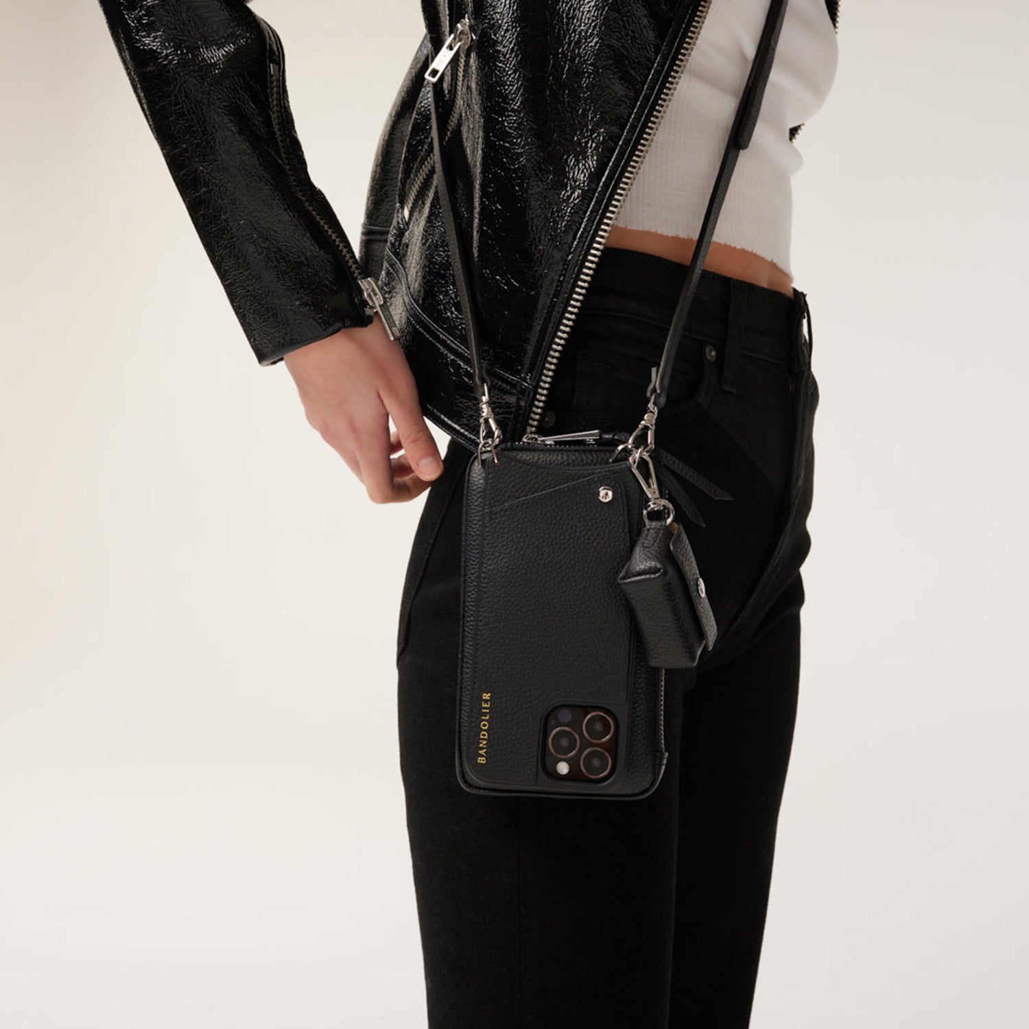 Emma Pebble Leather Adjustable Strap - Black/Gold – Bandolier