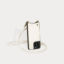 Emma Pebble Leather Crossbody Bandolier - Ivory/Gold Bandolier 
