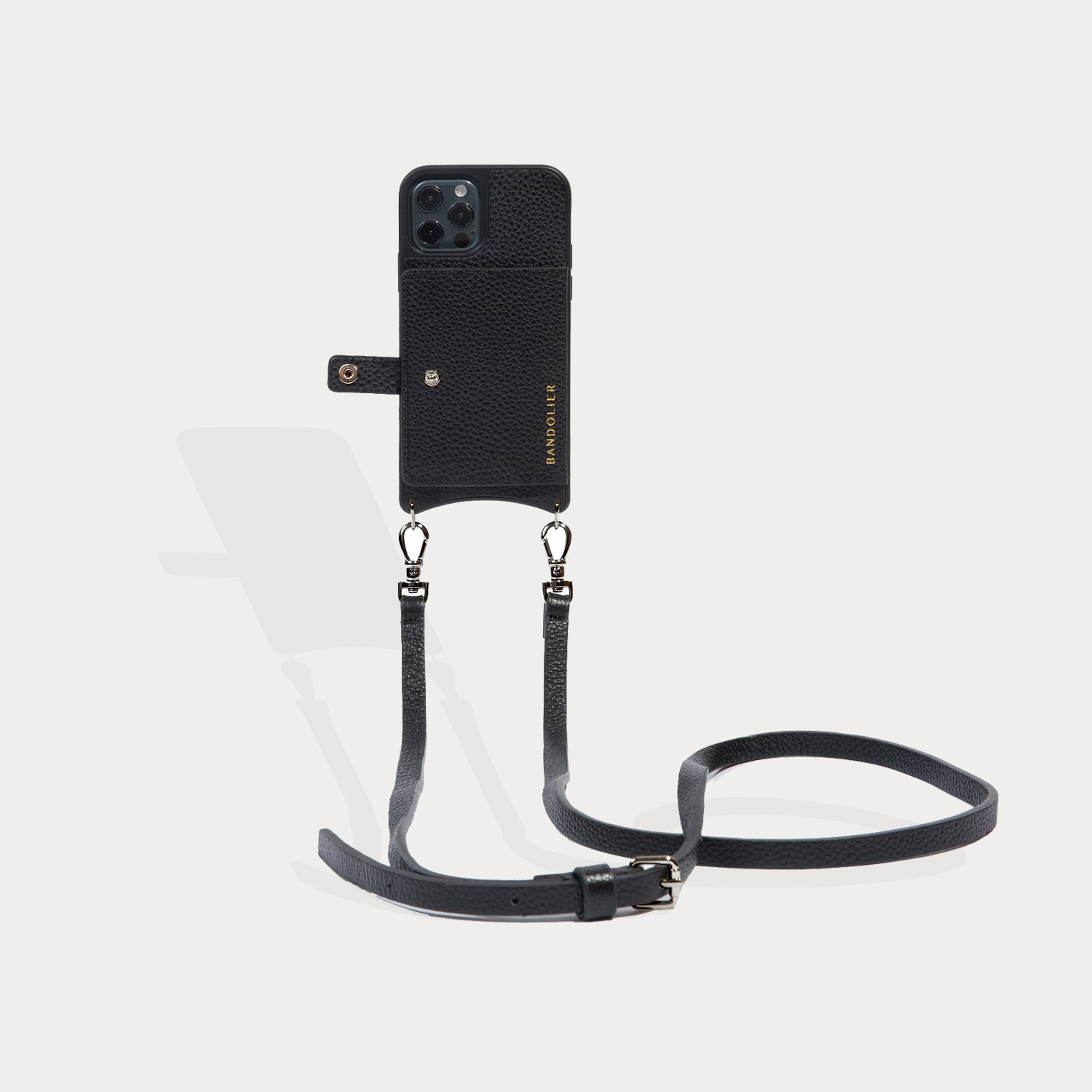 Mila Wireless Charging Crossbody Bandolier - Black/Silver Accessories Bandolier 