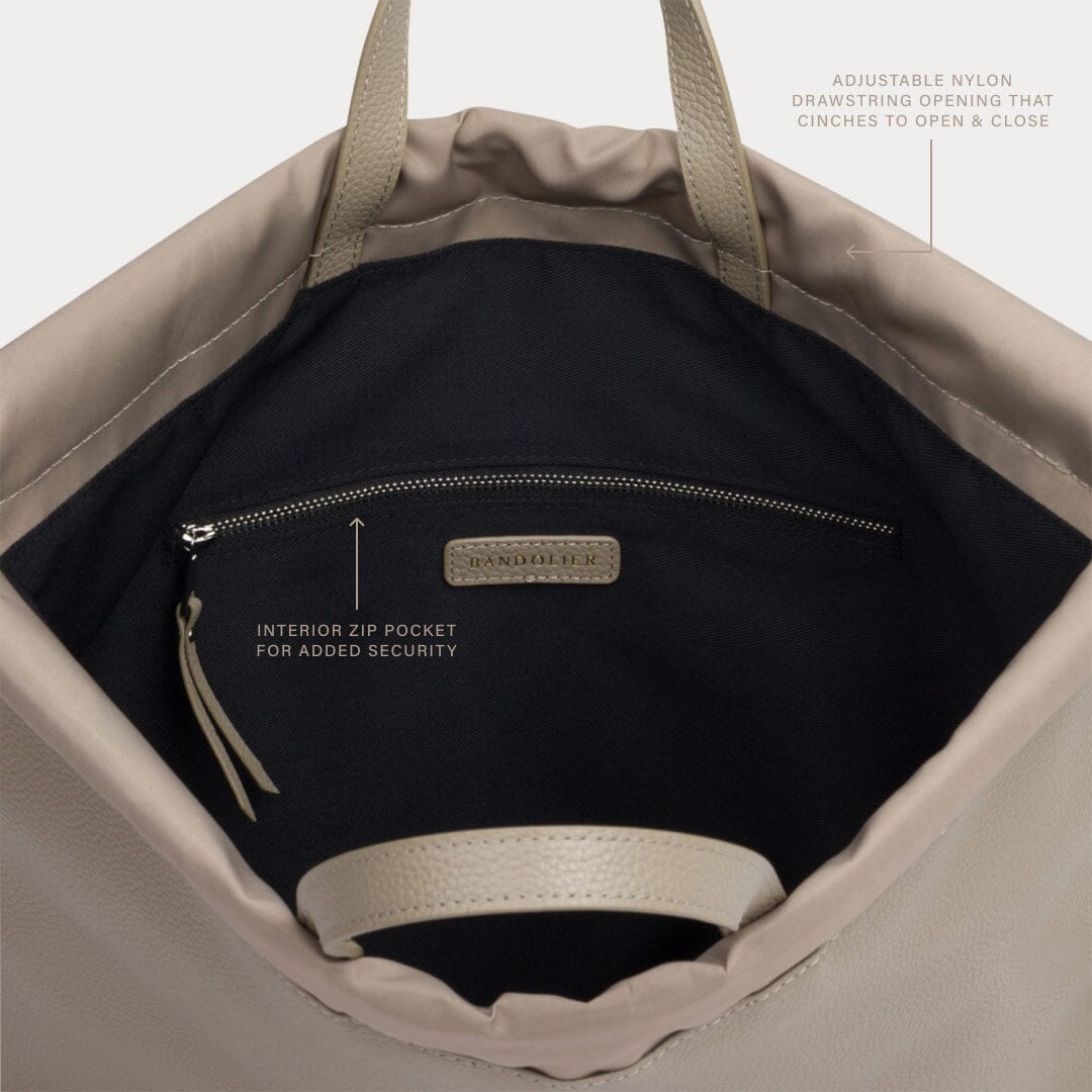 Drawstring Backpack - Greige/Silver Bags Bandolier 