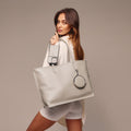 Hailey Crossbody and Tote Bag Set - Greige/Silver pack Bandolier 