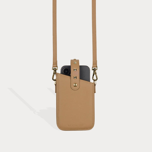 Emma Phone Pouch and Holster - Tan/Gold Accessories Bandolier 