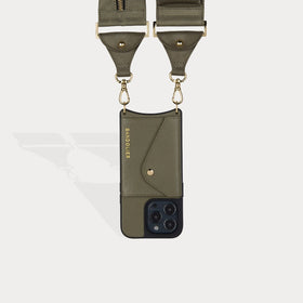 Billie Nylon Utility Crossbody with Case - Army Green/Gold Mobile Phone Cases Bandolier 