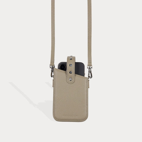Billie Nylon Utility Crossbody with Case in Army Green/Gold | 14 / iPhone Pro | Genuine Leather | Bandolier Style
