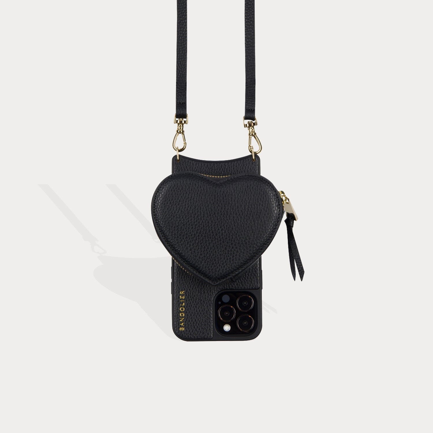 Willa Heart Crossbody Bandolier - Black/Gold