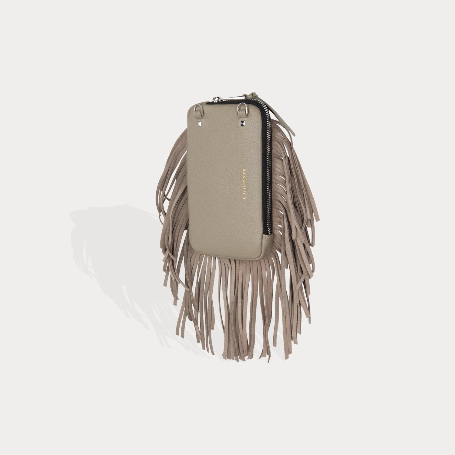 Fringe Expanded Pouch - Greige/Silver Pouch Pouch 