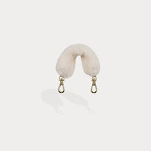 Norah Faux Fur Wristlet Only - Ivory/Gold Fashion Strap Bandolier 
