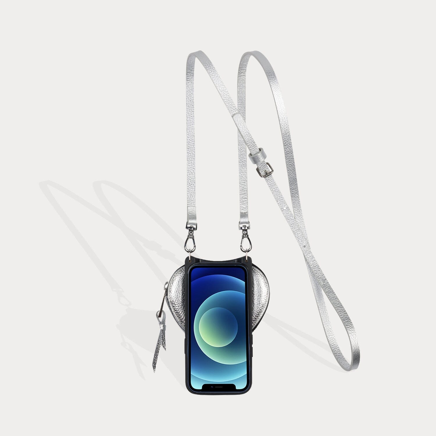 Willa Heart Pouch Bandolier - Silver/Silver