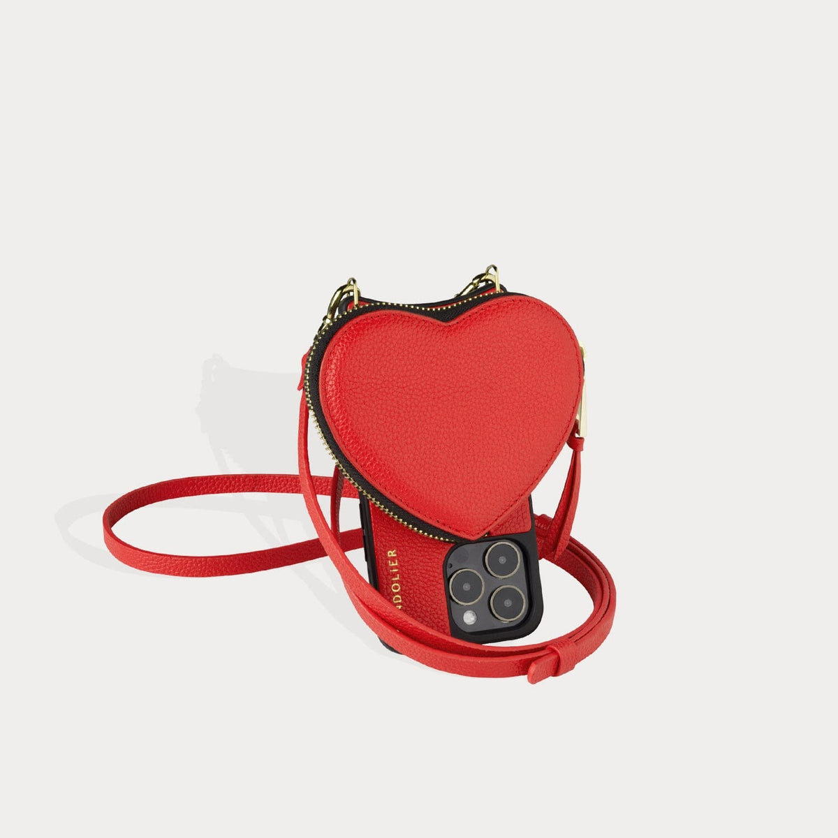 Willa Heart Pouch Bandolier - Red/Gold