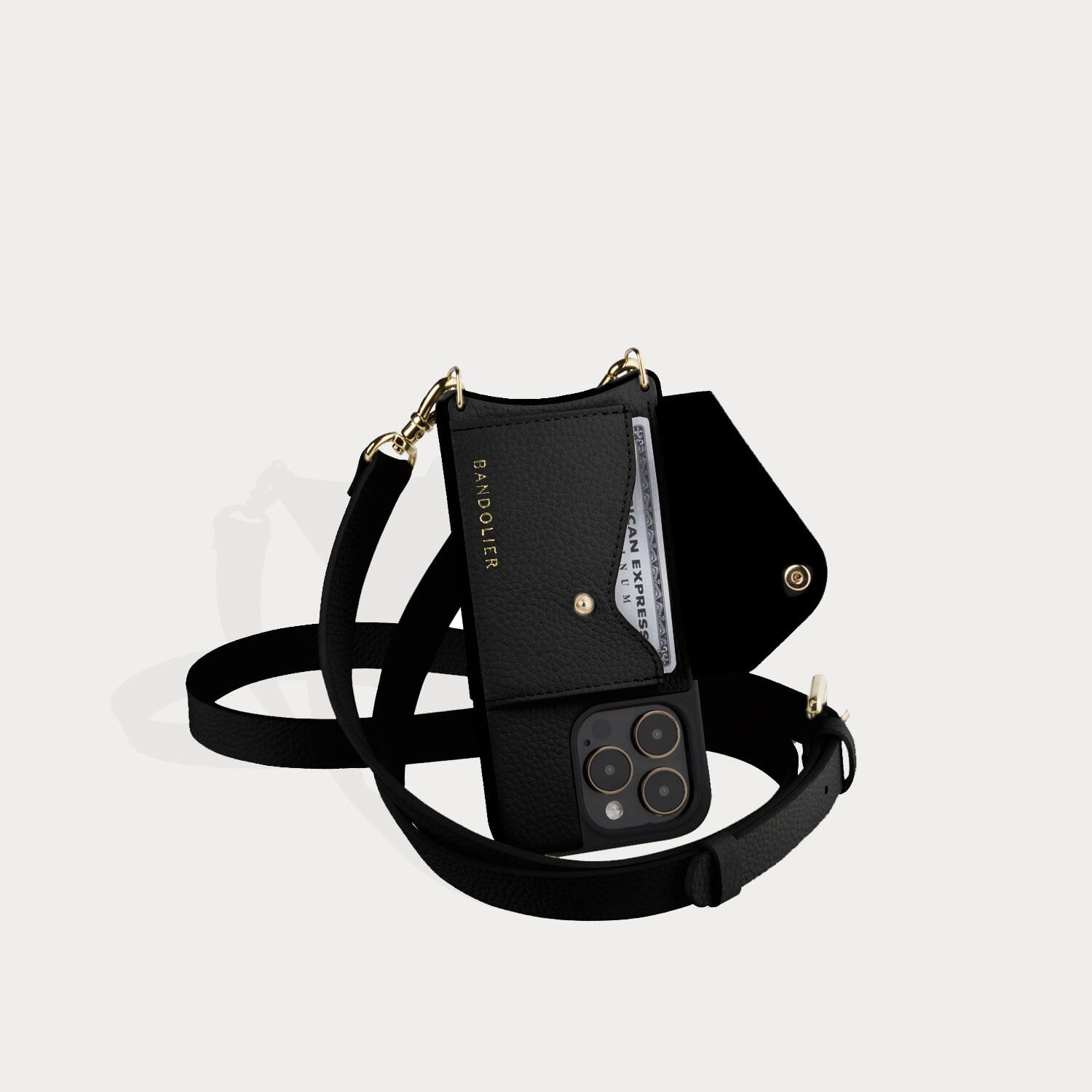 Crossbody Bag in Black/Gold | Bandolier Style