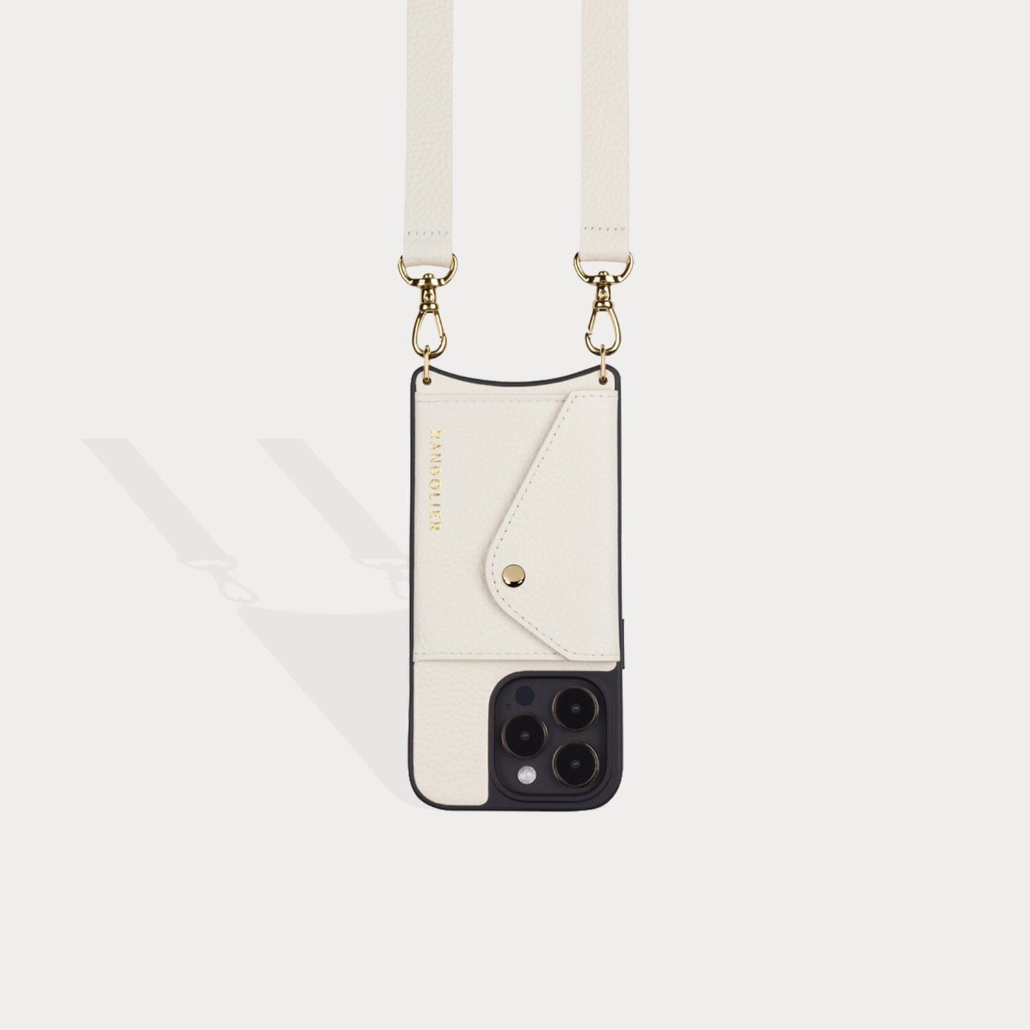 Bandolier Hailey Crossbody Phone Case and Wallet - Black Leather with Gold  Detail - Compatible with iPhone 15 Pro